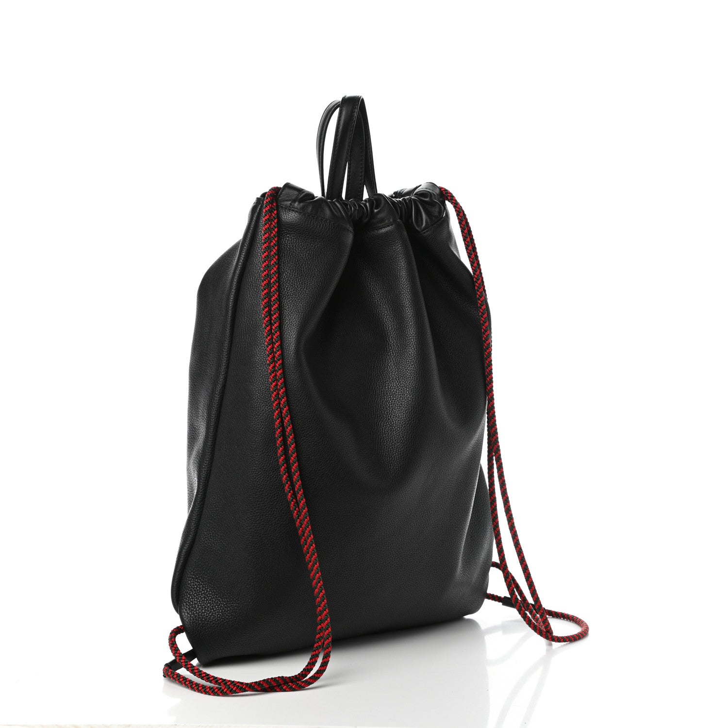 Gucci Calfskin Logo Drawstring Backpack Black 3 of 9