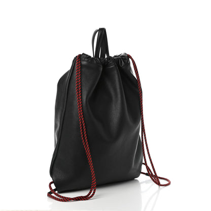 Gucci Calfskin Logo Drawstring Backpack Black 3 of 9