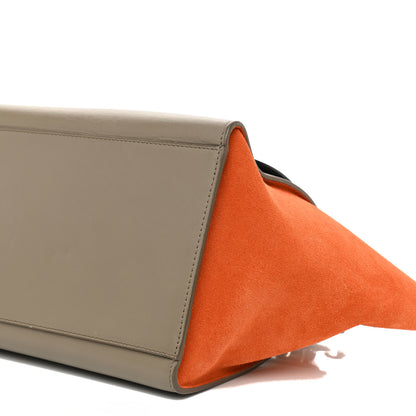 Celine Smooth Calfskin Suede Medium Tri-Color Trapeze Orange 7 of 7