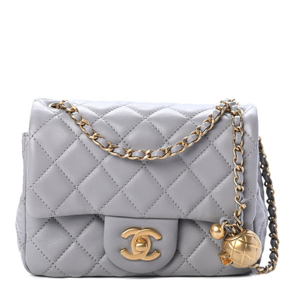 Chanel Lambskin Quilted Mini Pearl Crush Flap Light Grey 1 of 4