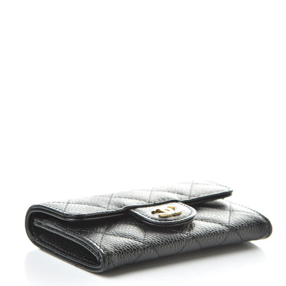 Chanel Caviar Quilted Flap Card Holder Wallet Black 4 of 9