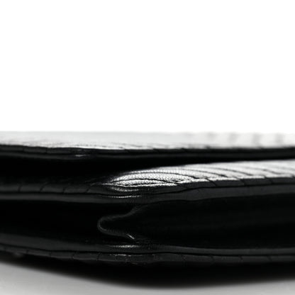 Chanel Calfskin Chevron Wallet On Chain WOC So Black 8 of 11