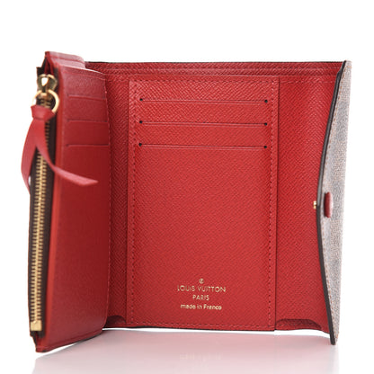 Louis Vuitton Damier Ebene Victorine Wallet Red 5 of 10