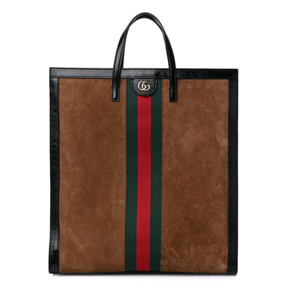 Gucci Suede Patent Web Ophidia Vertical Tote Nocciola Black 1 of 10