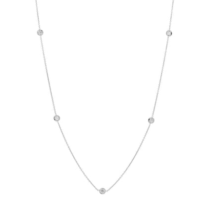Roberto Coin 18K White Gold Diamond .25ctw Diamonds by the Inch Five Station Necklace 1 of 5