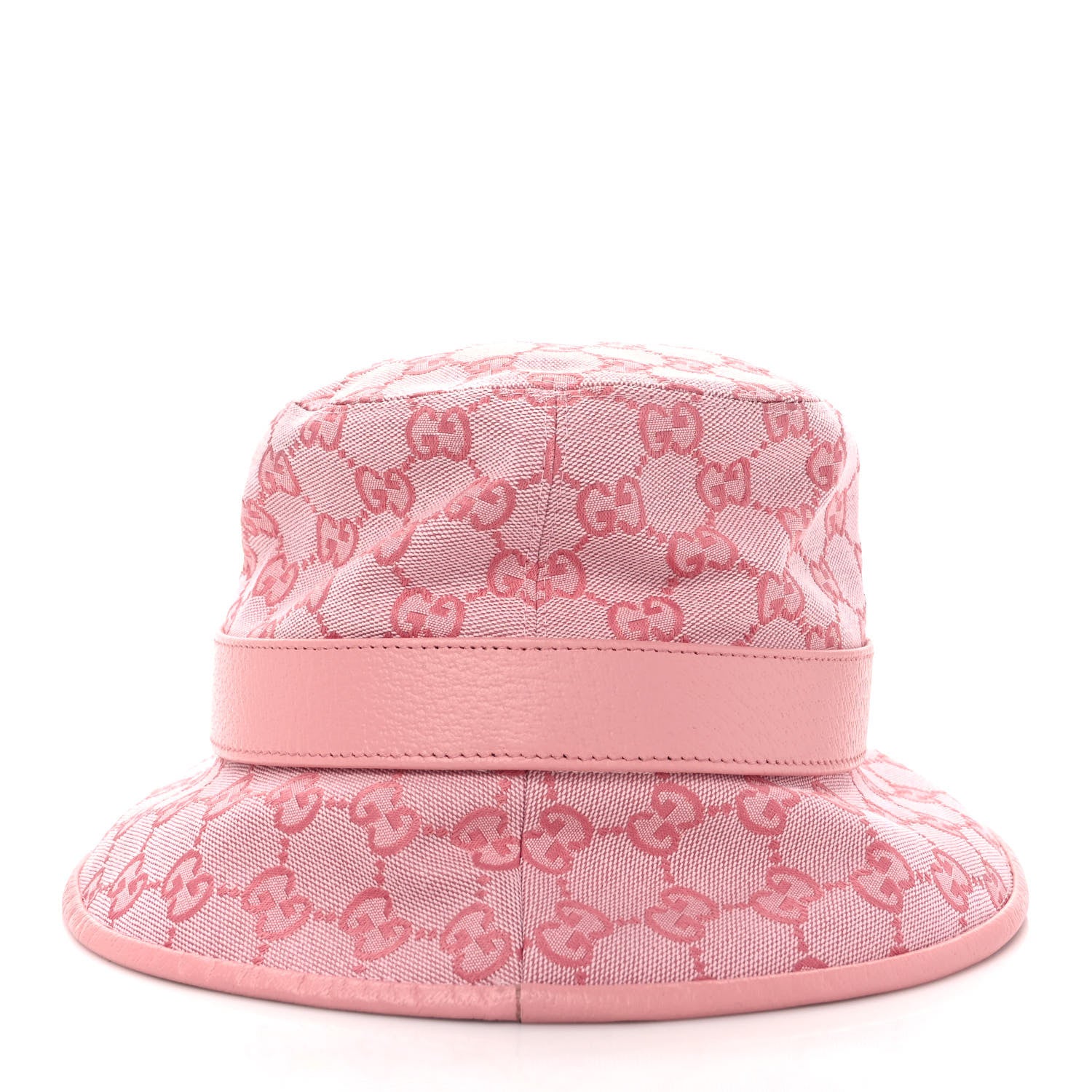 Gucci Monogram Textured Dollar Calfskin GG Jago Bucket Hat M Soft Cotton Candy Dark Cotton Candy 4 of 11