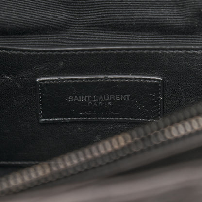 Saint Laurent Sheepskin Matelasse Chevron Monogram Large College Satchel Dark Anthracite 7 of 15