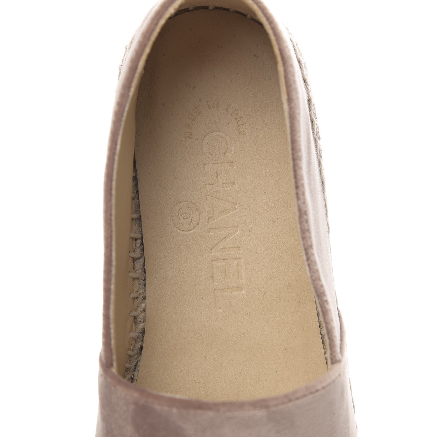 Chanel Velvet Logo Espadrilles 36 Beige Black 6 of 8