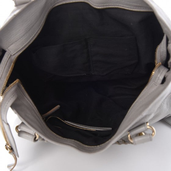 Balenciaga Chevre Gold Metallic Edge Hardware Velo Gris Perle 5 of 13