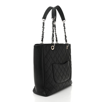 Chanel Caviar Quilted Vertical Grand Shopping Tote GST Black 3 of 12