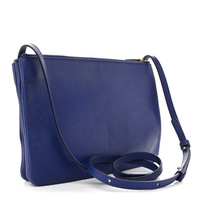 Celine Lambskin Large Trio Crossbody Bag Indigo 3 of 17