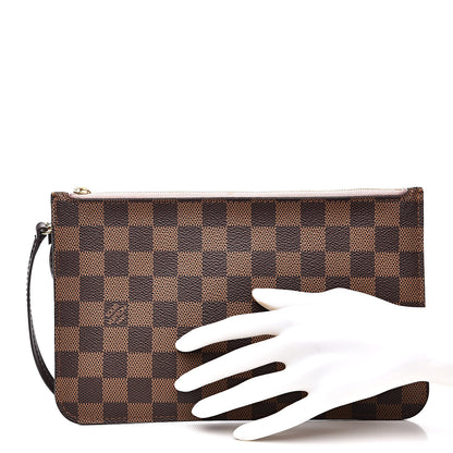 Louis Vuitton Damier Ebene Neverfull MM GM Pochette Rose Ballerine 2 of 11