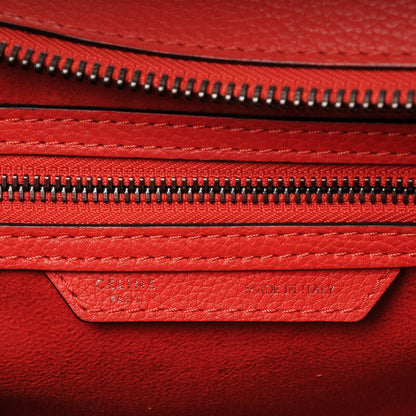 Celine Drummed Calfskin Micro Luggage Vermillion 6 of 7