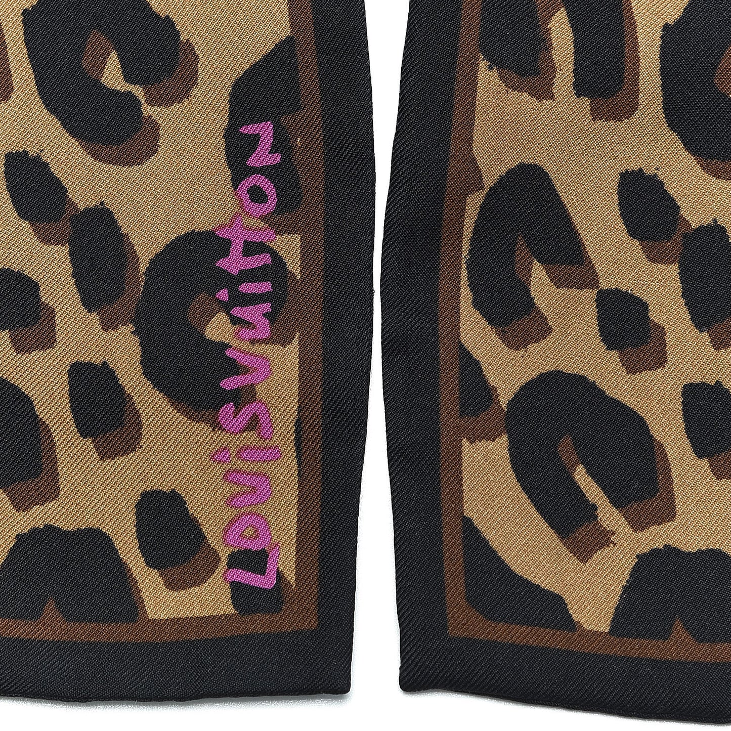 Silk Leopard Bandeau Scarf Marron