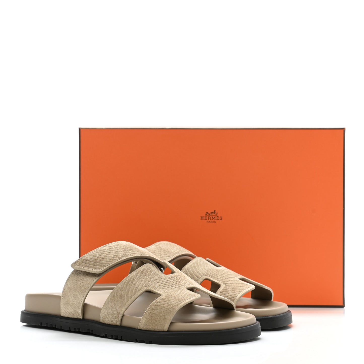 Suede Goatskin Chaine d'Ancre Womens Chypre Sandals 39 Beige Sable