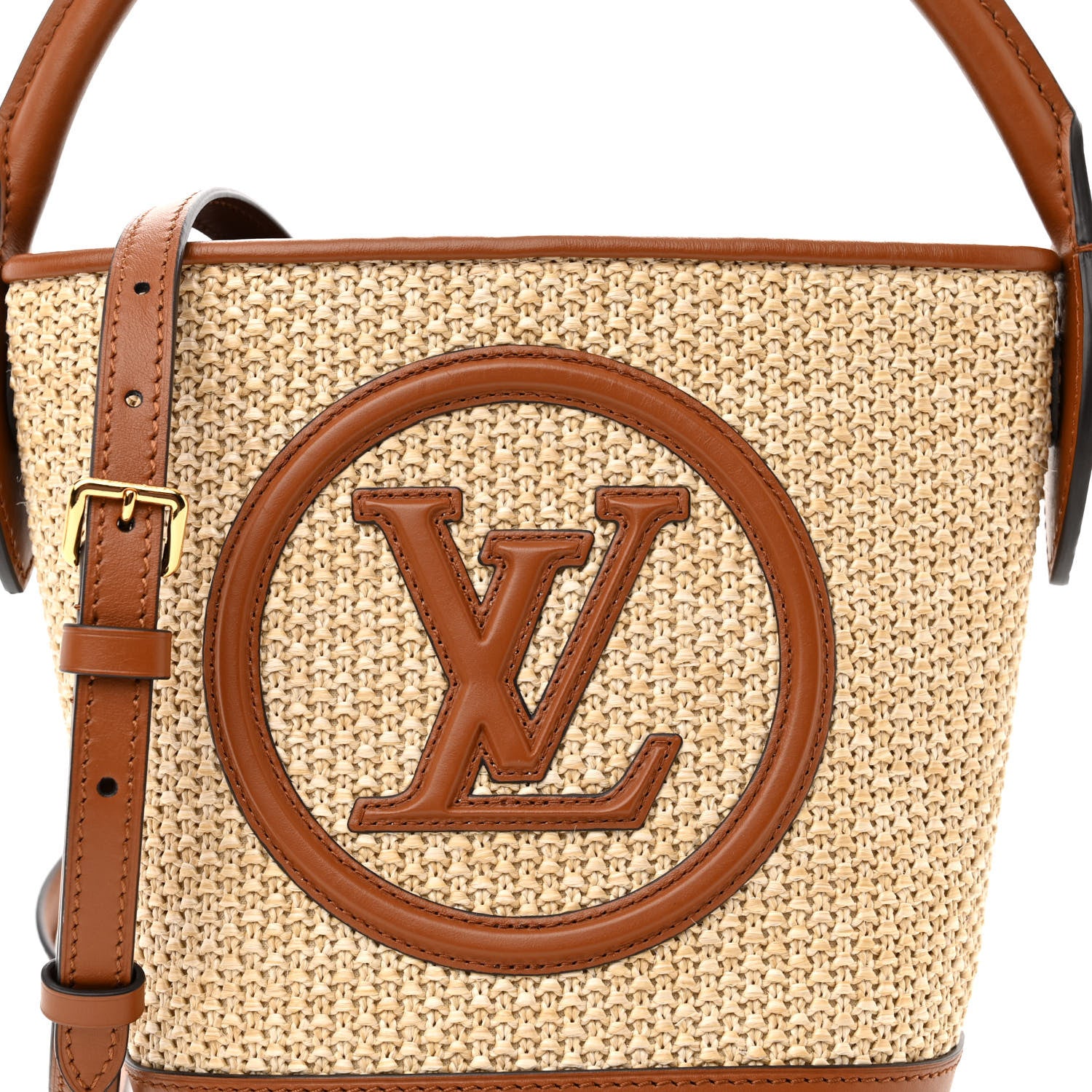 Louis Vuitton Kitted Raffia Petit Bucket Caramel 7 of 9