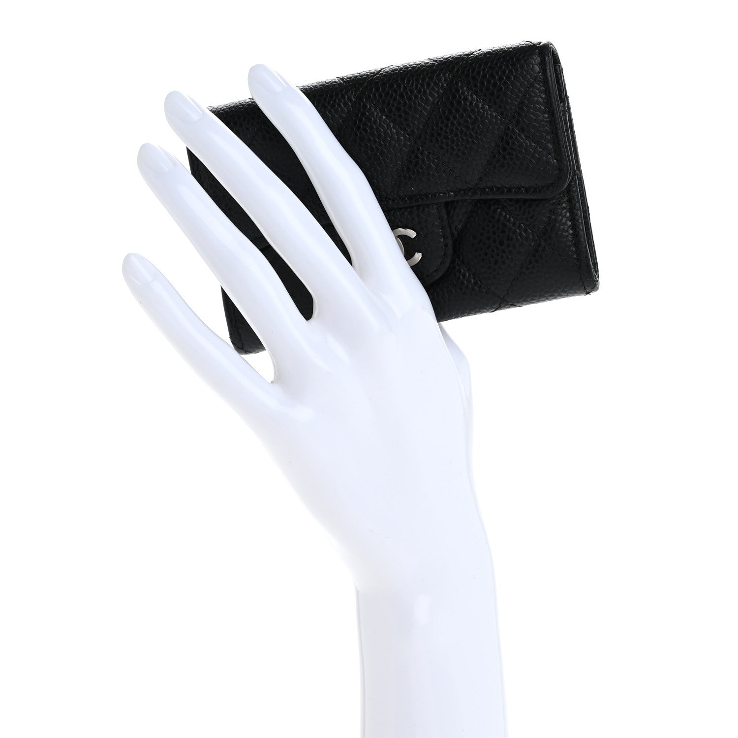 Chanel Caviar Quilted Flap Card Holder Wallet Black 2 of 11