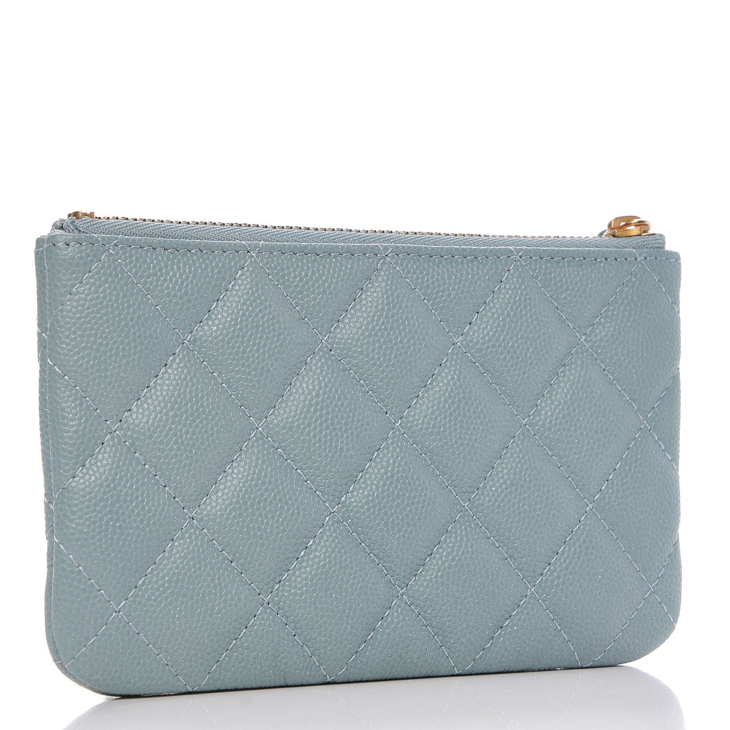 Chanel Iridescent Caviar Quilted Small Cosmetic Case Light Blue 3 of 7