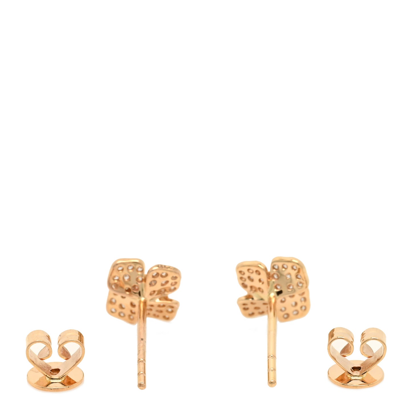 18K Rose Gold Diamond Medium Flower Stud Earrings