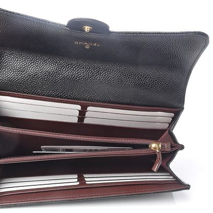 Chanel Caviar Quilted Large Gusset Flap Wallet Black 5 of 8