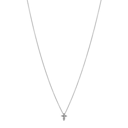 Roberto Coin 18K White Gold Diamond Tiny Treasures Baby Cross Pendant Necklace 1 of 4