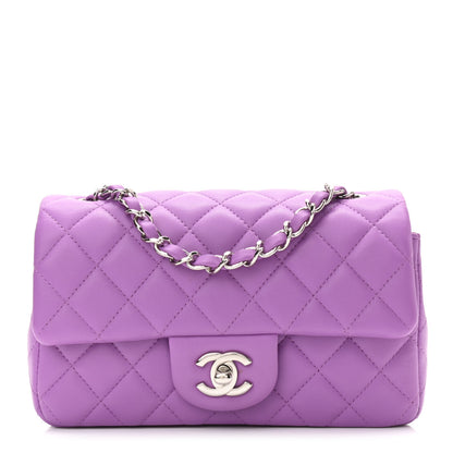 Chanel Lambskin Quilted Mini Rectangular Flap Purple 1 of 11