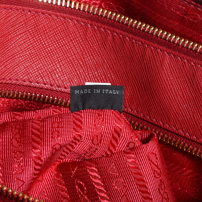 Prada Saffiano Lux Large Double Zip Tote Fuoco 7 of 11