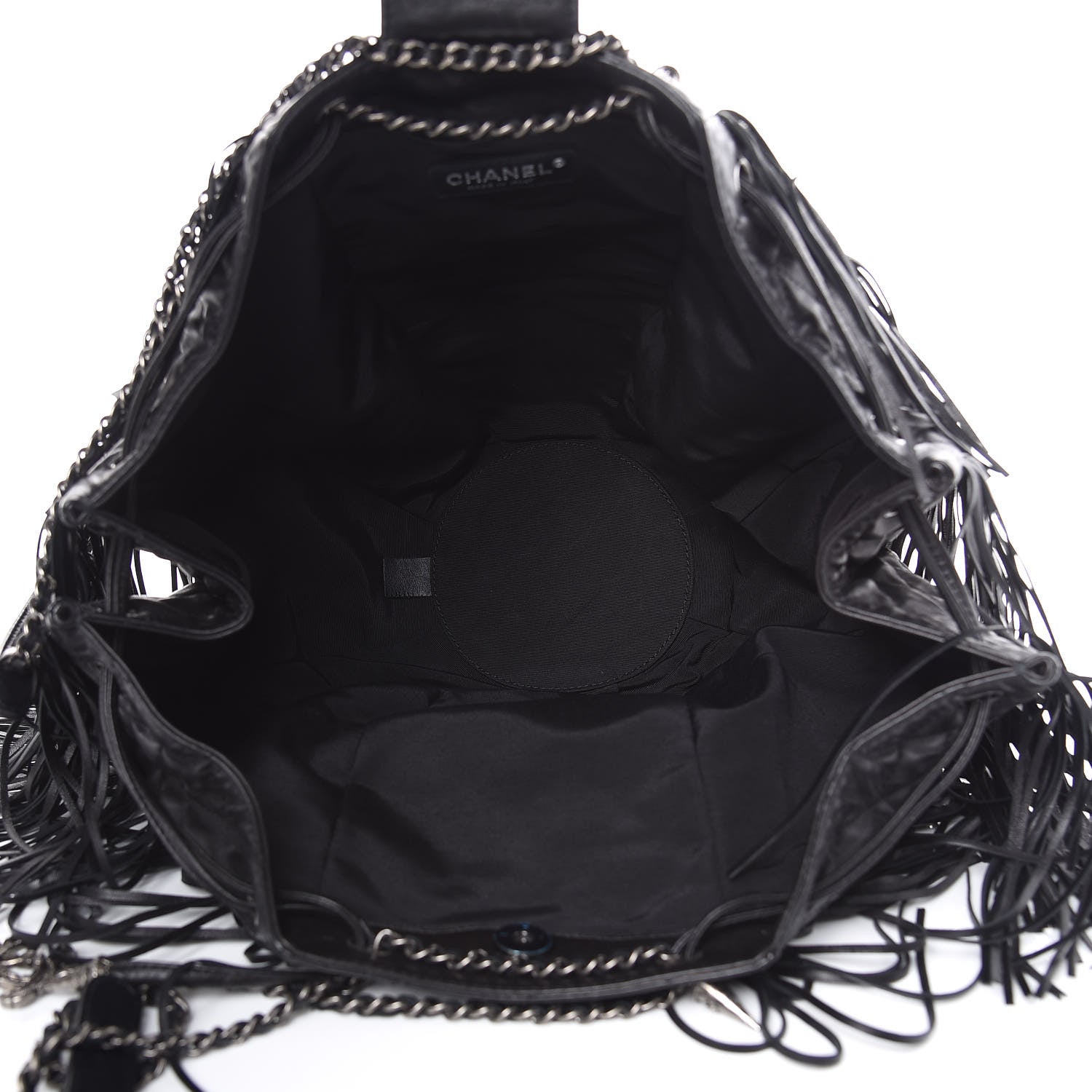 Chanel Lambskin Quilted Western Baluchon Fringe Bag Black 5 of 9