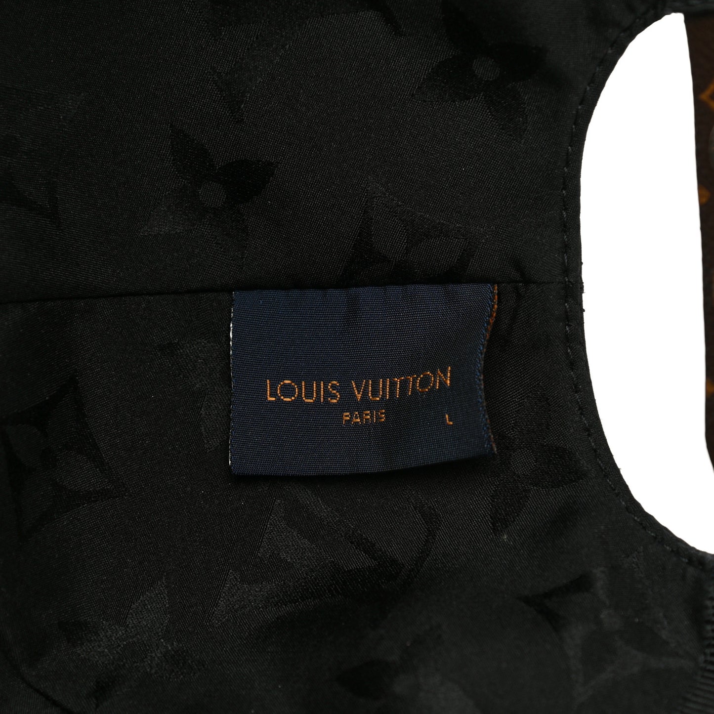 Polyester Silk Monogram LV Get Ready Cap L Black
