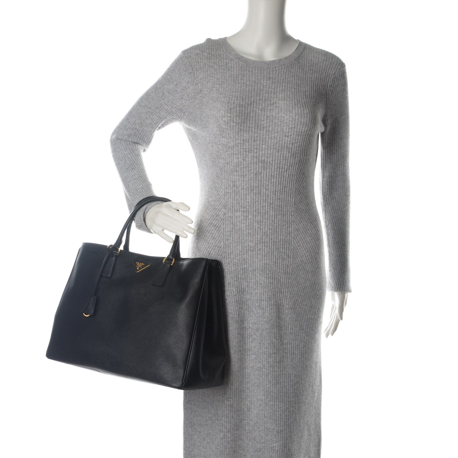 Prada Saffiano Lux Large Tote Nero Black 2 of 8
