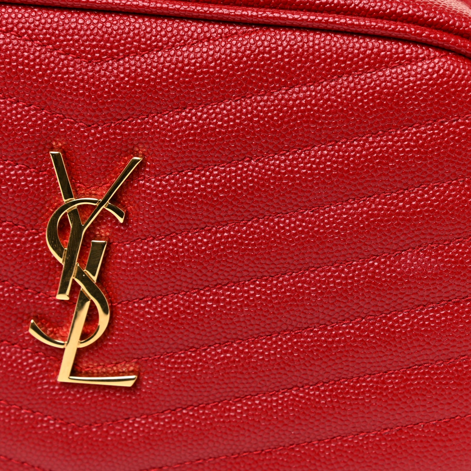 Saint Laurent Grain De Poudre Matelasse Monogram Mini Lou Camera Bag Eros Red 7 of 12