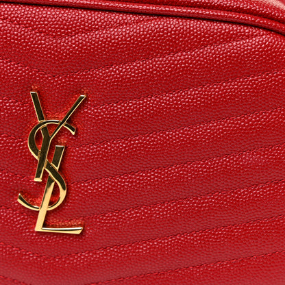 Saint Laurent Grain De Poudre Matelasse Monogram Mini Lou Camera Bag Eros Red 7 of 12