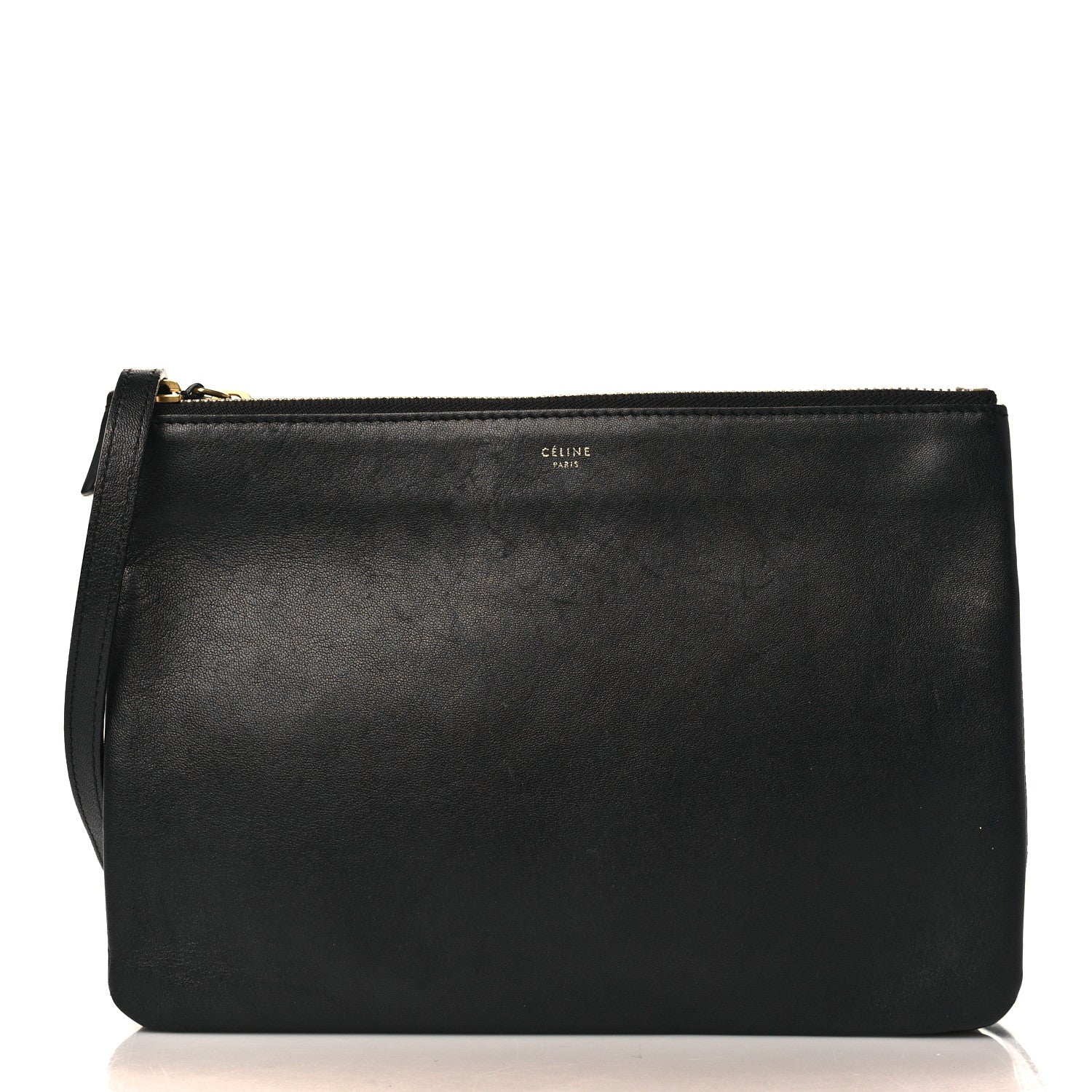 Celine Lambskin Large Trio Crossbody Bag Black 1 of 10