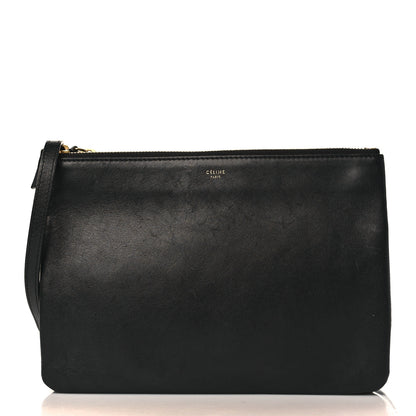 Celine Lambskin Large Trio Crossbody Bag Black 1 of 10