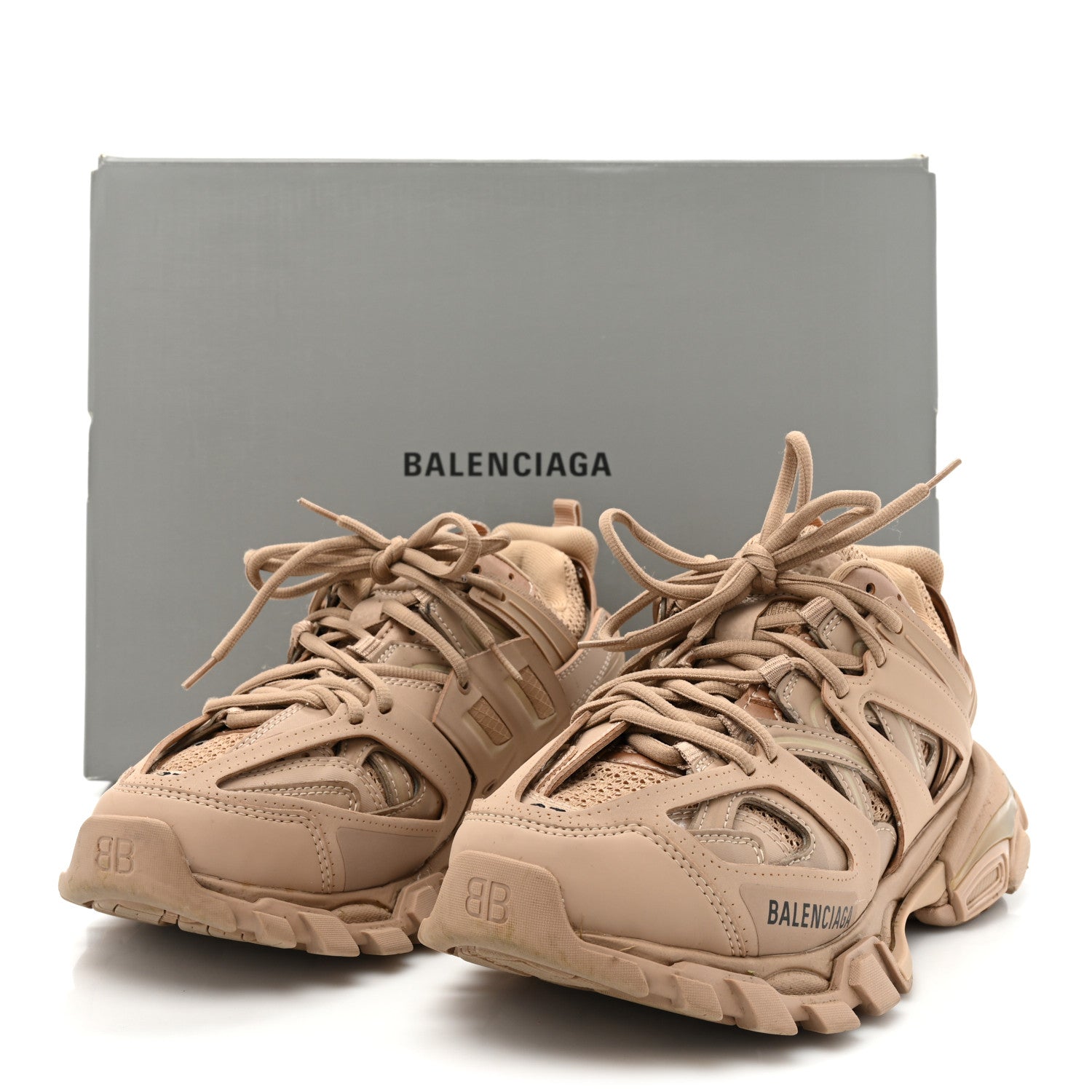Balenciaga Mesh Rubber Uni-Matte Full Color Womens Track Sneakers 37 Full Beige 10 of 10