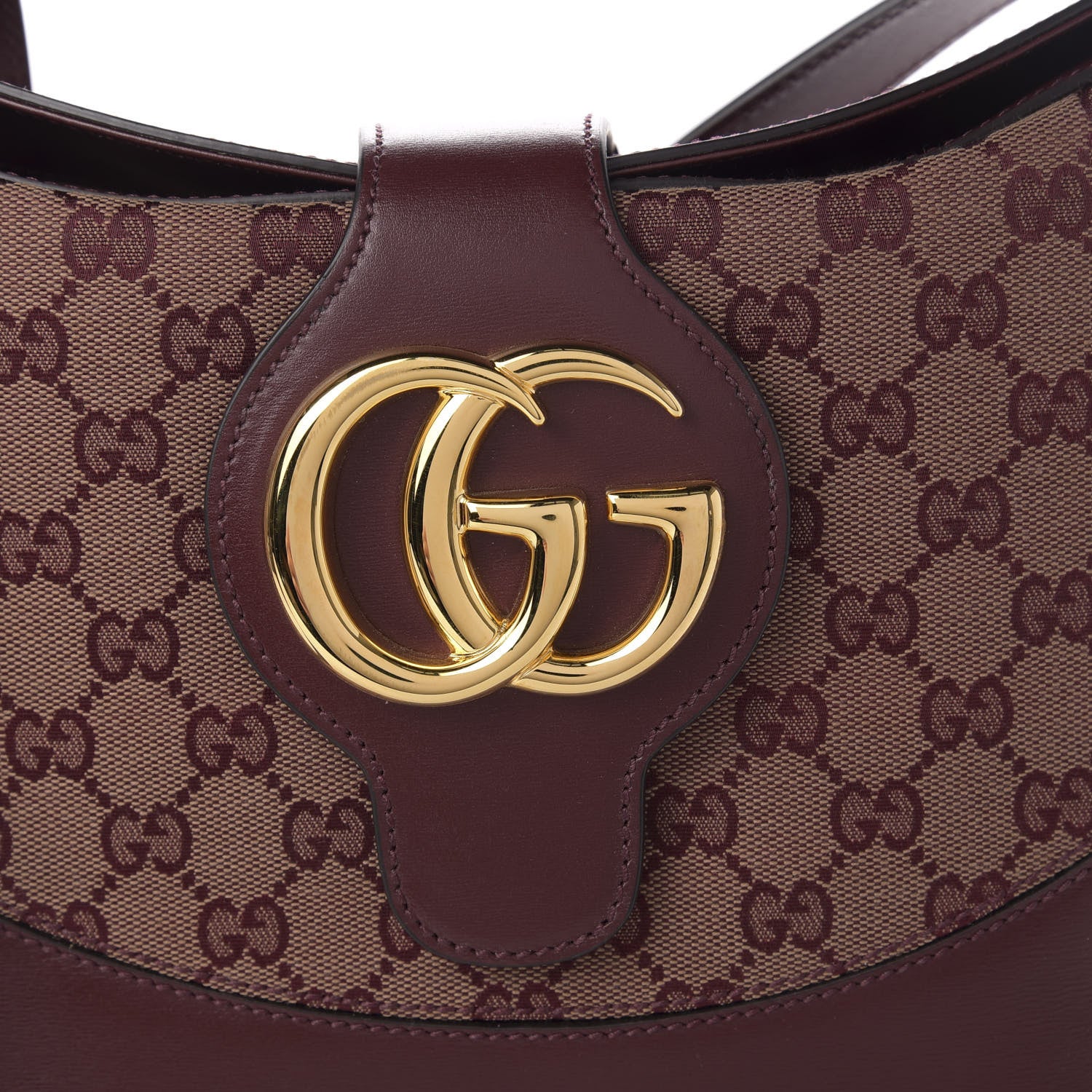 Gucci GG Monogram Calfskin Medium Arli Shoulder Bag Sahara Rubino Chardonnay 12 of 12