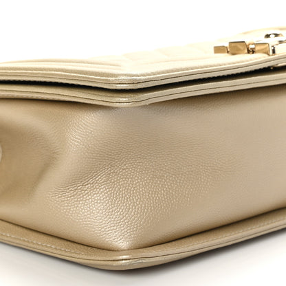 Chanel Metallic Caviar Quilted Medium Boy Flap Light Gold 8 of 9