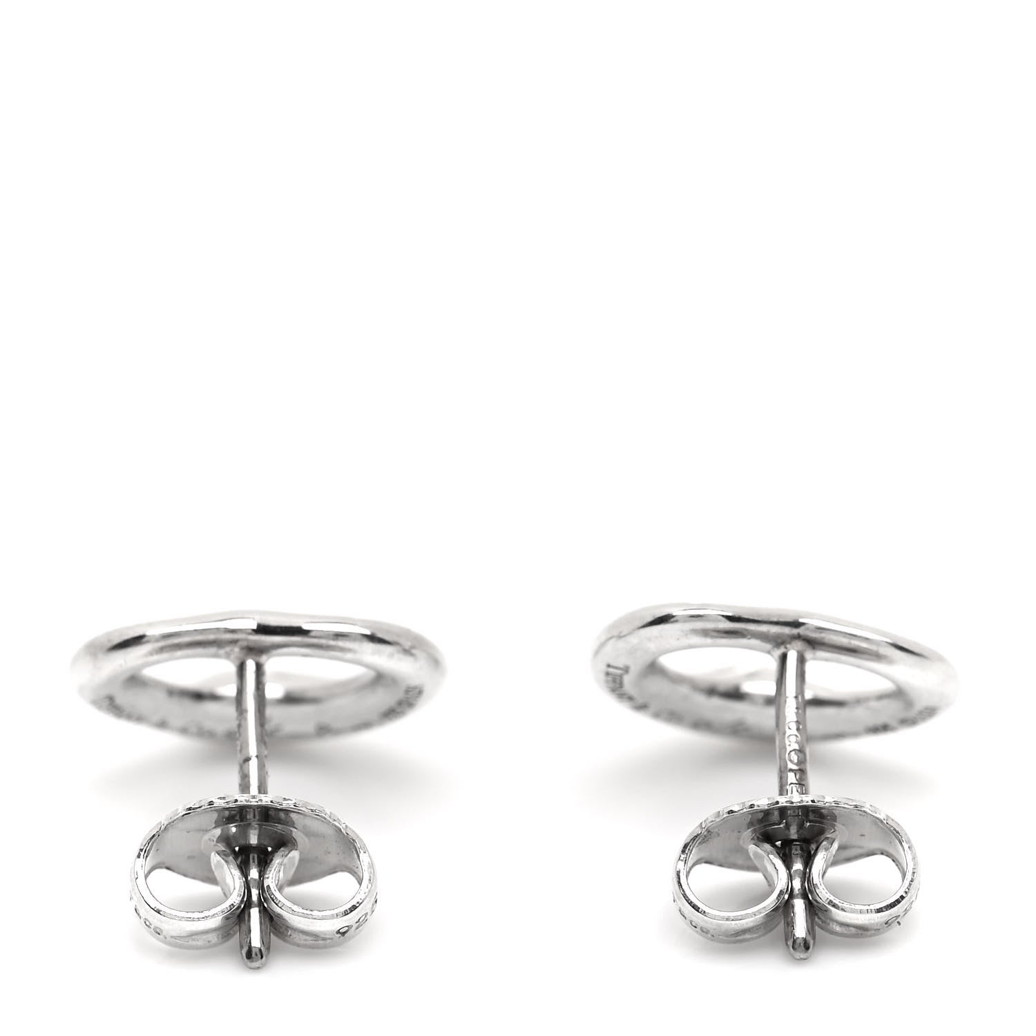Tiffany Sterling Silver 11mm Elsa Peretti Open Heart Earrings 3 of 5
