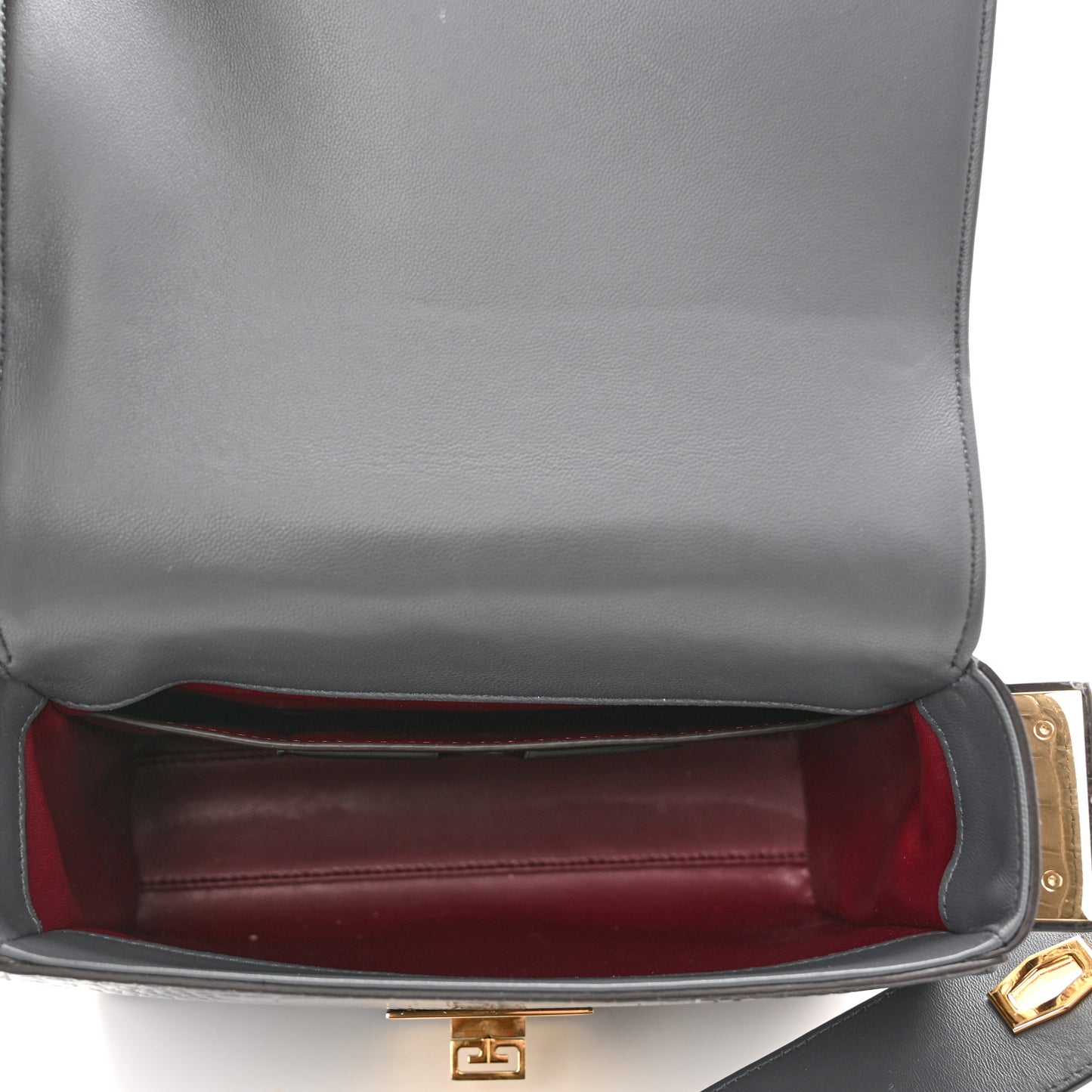 Calfskin Crocodile Embossed Medium Eden Storm Grey