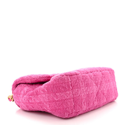 Chanel Tweed Quilted Medium Chanel 19 Flap Pink 4 of 13