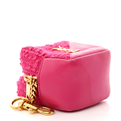 Saint Laurent Boucle Jaime Cube Charm Keychain Magenta 4 of 8