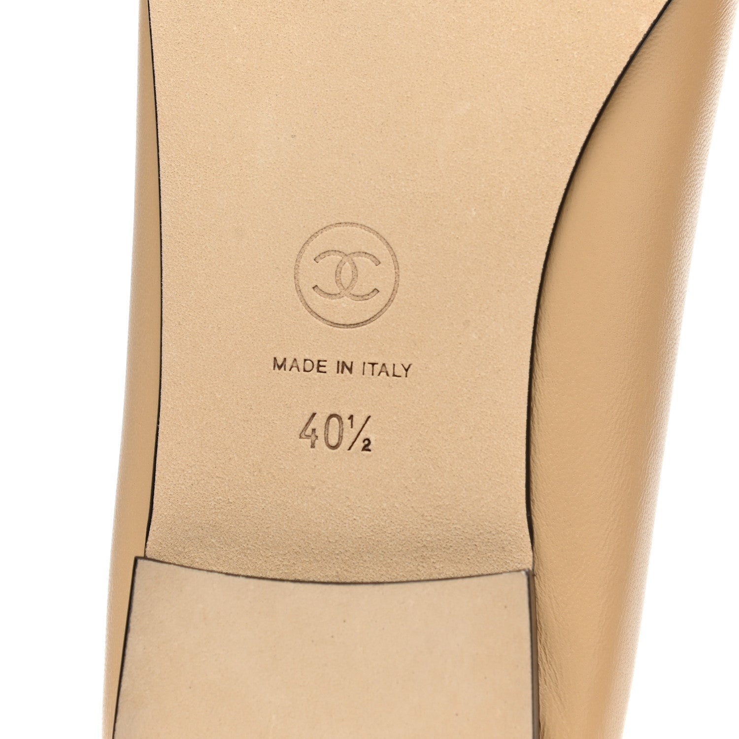 Chanel Lambskin Cap Toe Ballerina Flats 40.5 Beige Black 7 of 9
