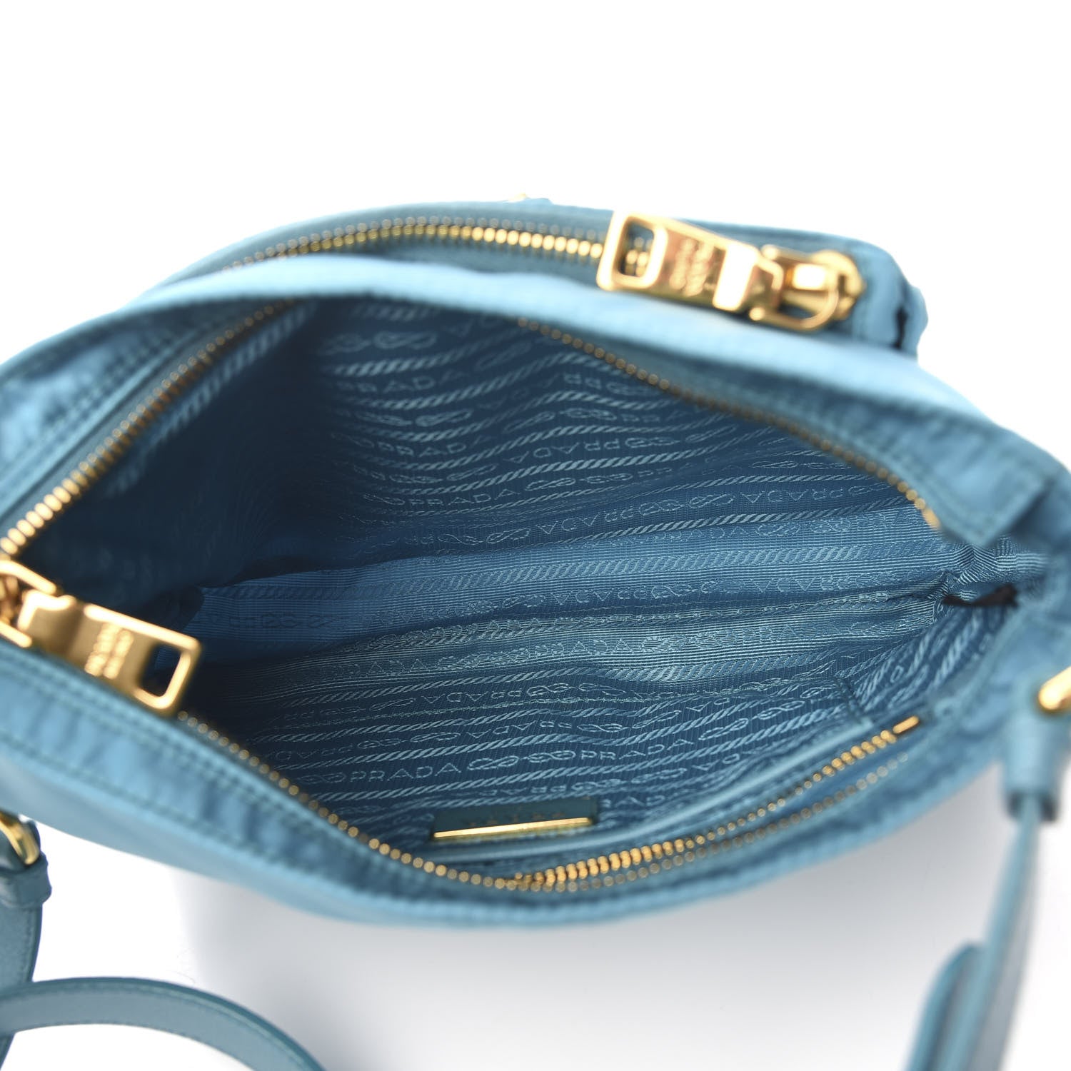Prada Tessuto Nylon Saffiano Crossbody Bag Turchese 4 of 10