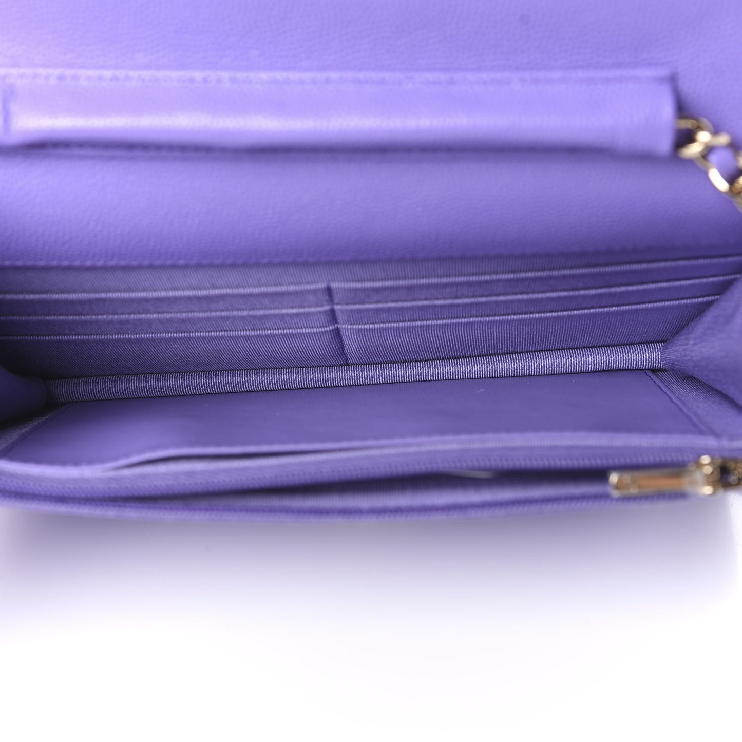 Caviar Quilted Wallet On Chain WOC Purple