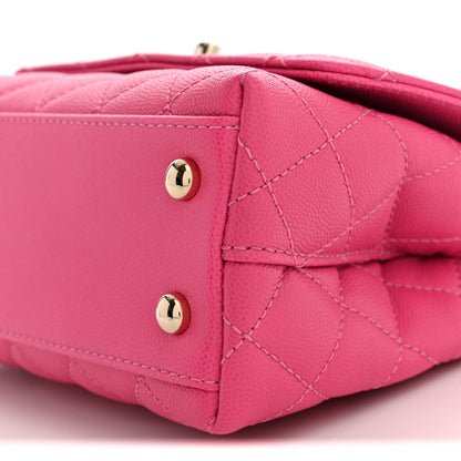 Chanel Caviar Quilted Extra Mini Coco Handle Flap Pink 10 of 11
