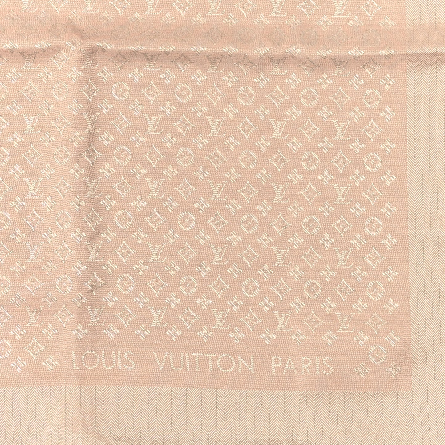 Wool Silk Monogram Evermore Shawl Latte