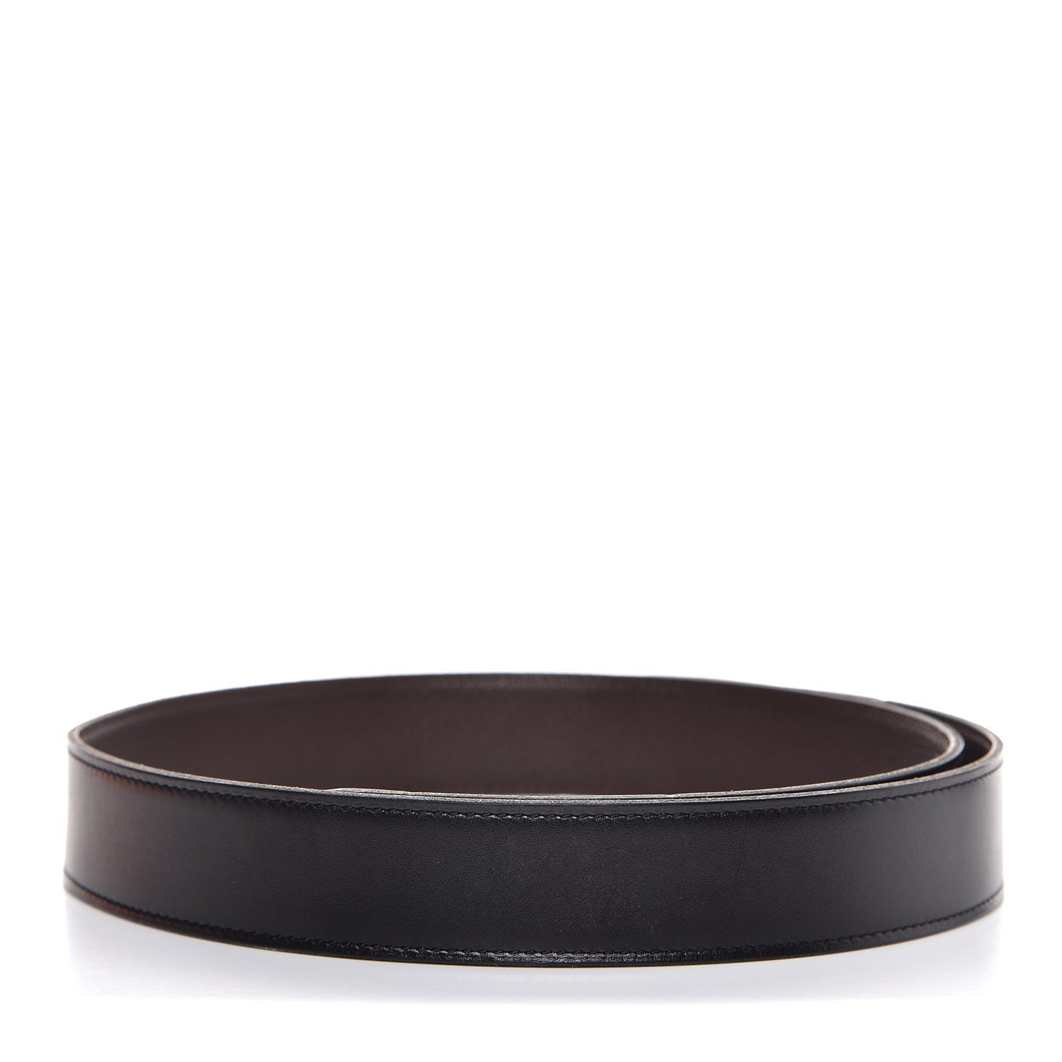 Hermes Box Togo 32mm Belt Strap 80 Black Chocolate 1 of 5