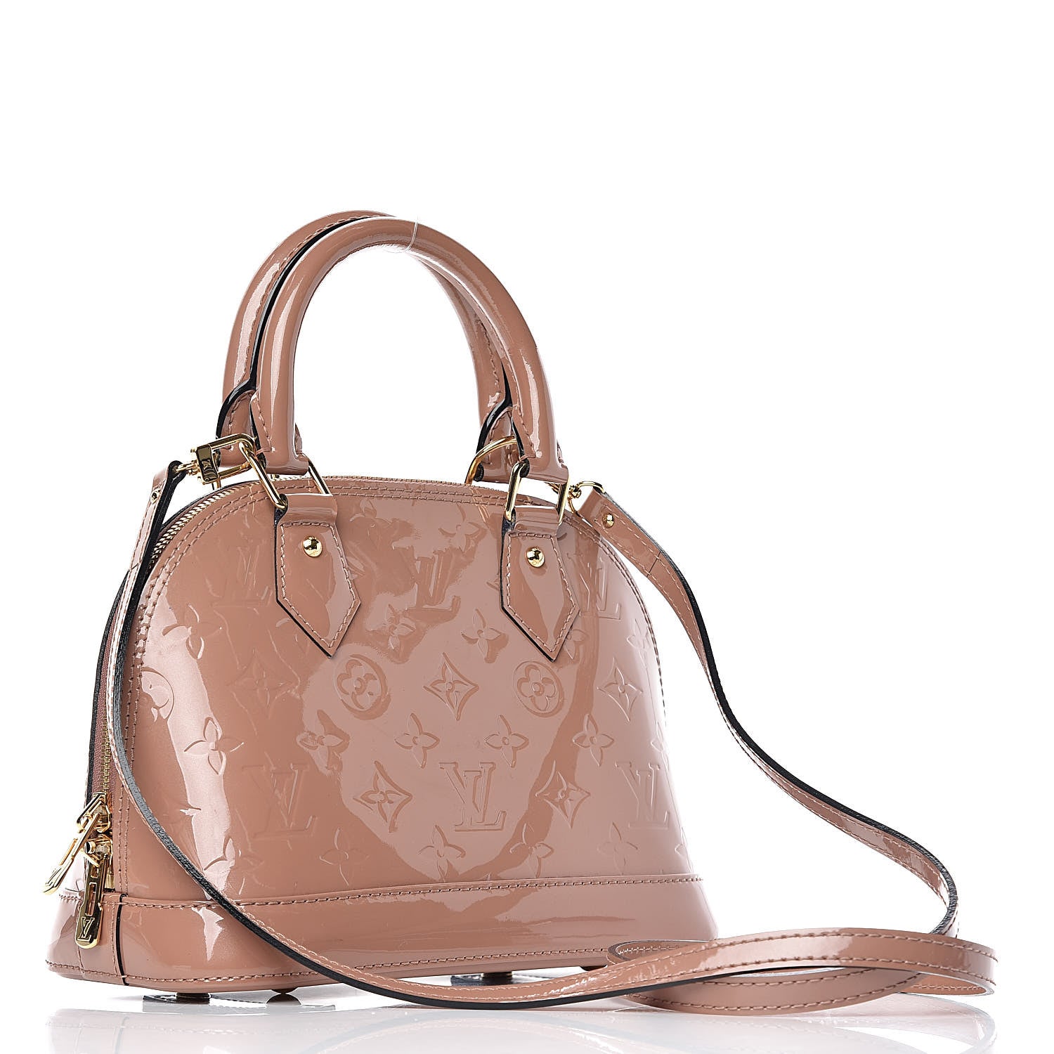 Louis Vuitton Vernis Alma BB Rose Velours 3 of 9