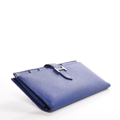 Hermes Epsom Bearn Gusset Wallet Bleu Electrique 4 of 8
