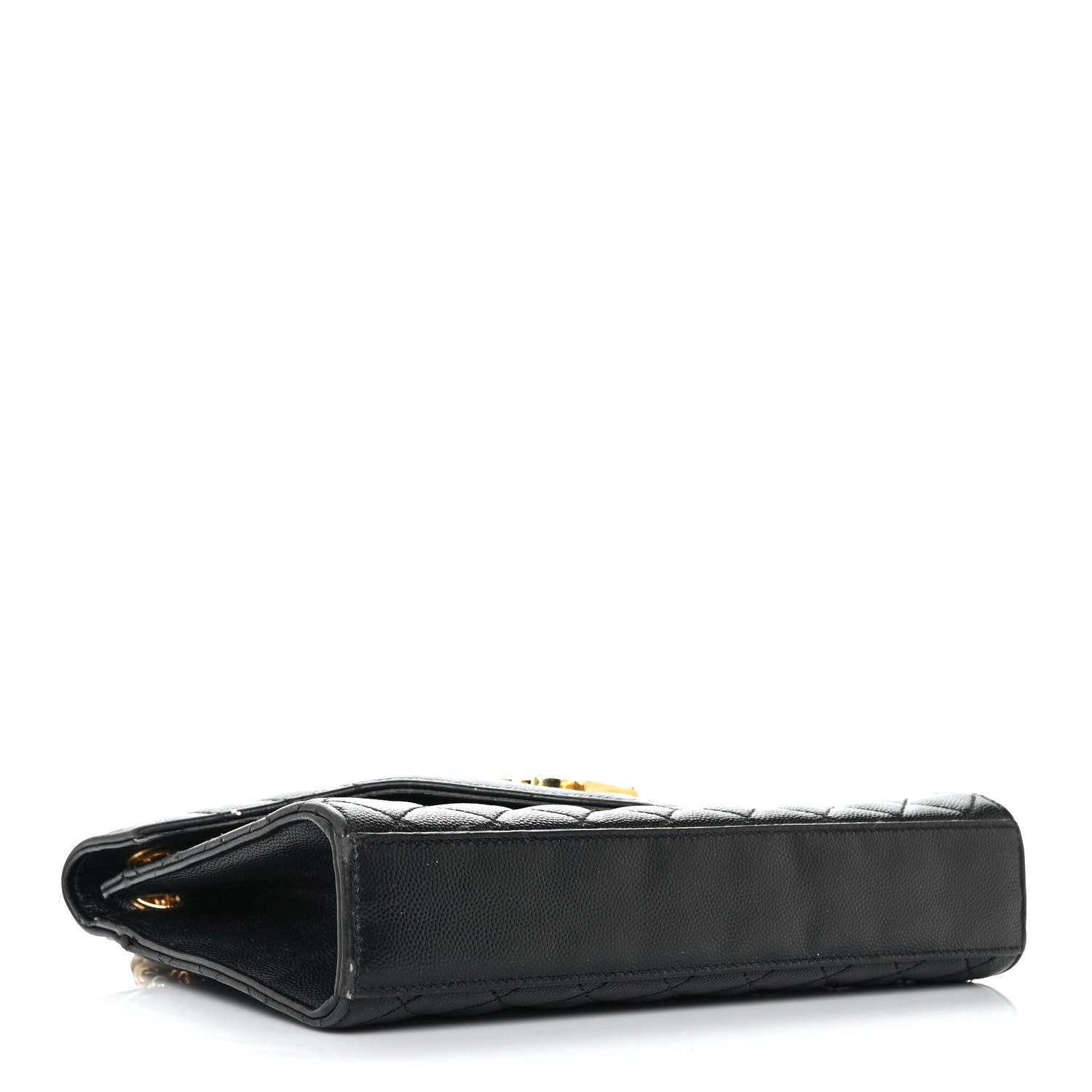 Saint Laurent Grain De Poudre Textured Mixed Matelasse Triquilt Medium Monogram Satchel Black 4 of 10